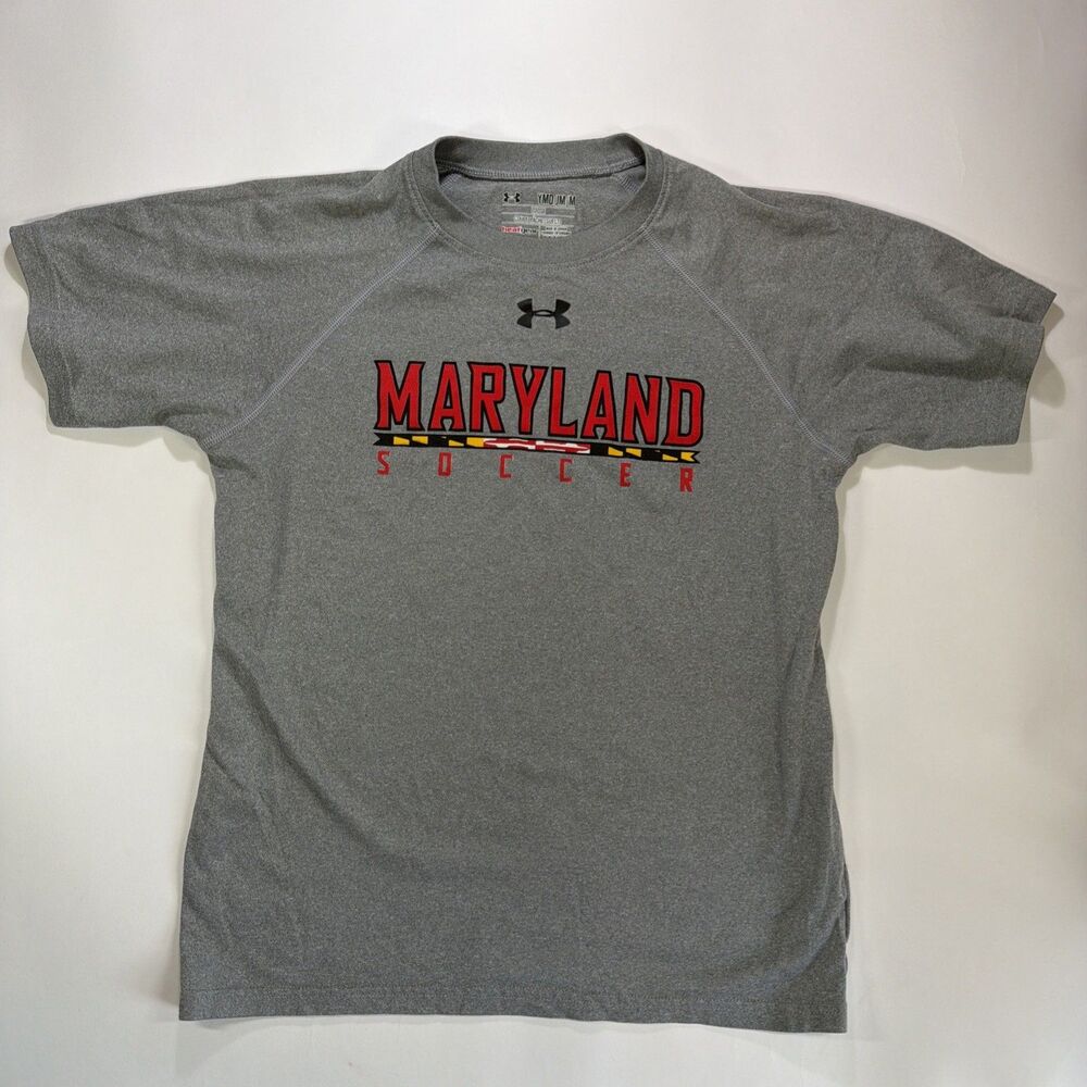 Under Armour University Of Maryland Soccer Youth Medium Heat Gear Loose Fit